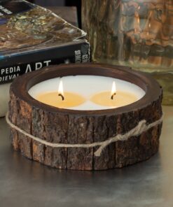 Natural Finish Tree Bark Candle Pot—Extra Large