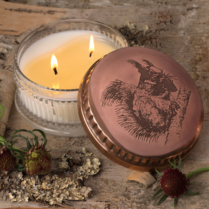Squirrel Engraved Candle Pot - Himalayan Trading Post