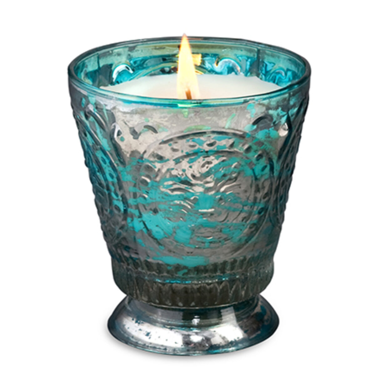 Fleur De Lys Turquoise Candle: Free Shipping Over $150!