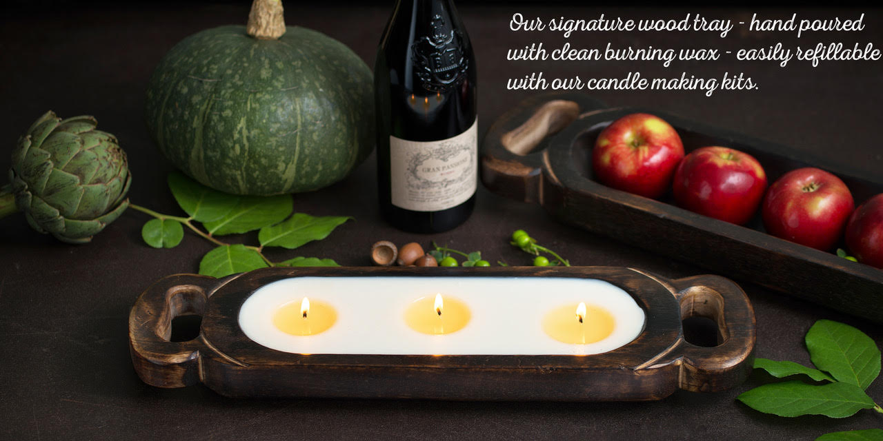 Himalayan Handmade Candles 2018 Wood candle tray