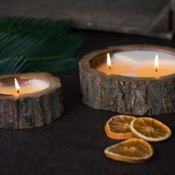Alternative view of Medium Irregular Tree Bark Pot Candle