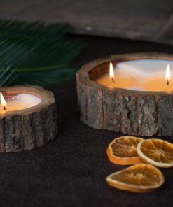 Natural Finish Tree Bark Candle Pot—Extra Large