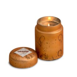 Himalayan Mountain Fire Candle Pot in Sunset Orange