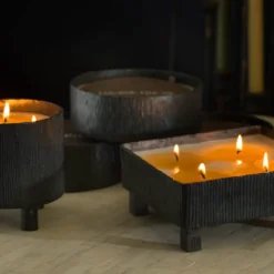 Alternative view of Blacksmith Forged Square Footed Bowl Candle