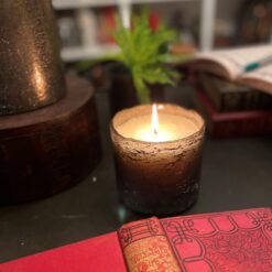 Alternative view of Smoky Grey Artisan Blown Glass Tumbler Candle