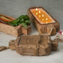 Himalayan Handmade Candles Driftwood Trays Lifestyle photo