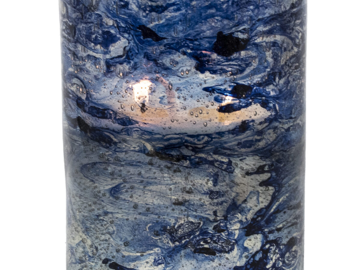 Verre à Bougie Hurricane Threshold - Bleu - Hauteur 15 Cm - Occasion