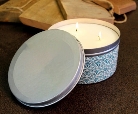 Himalayan Handmade Candles Retired Tea Time Tin burning