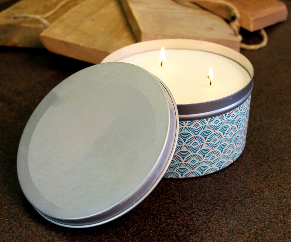 Himalayan Handmade Candles Retired Tea Time Tin burning