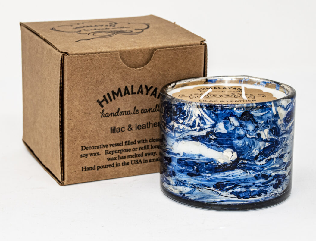 Himalayan Handmade Candles Blue Wind Tumbler with Dustcover and box