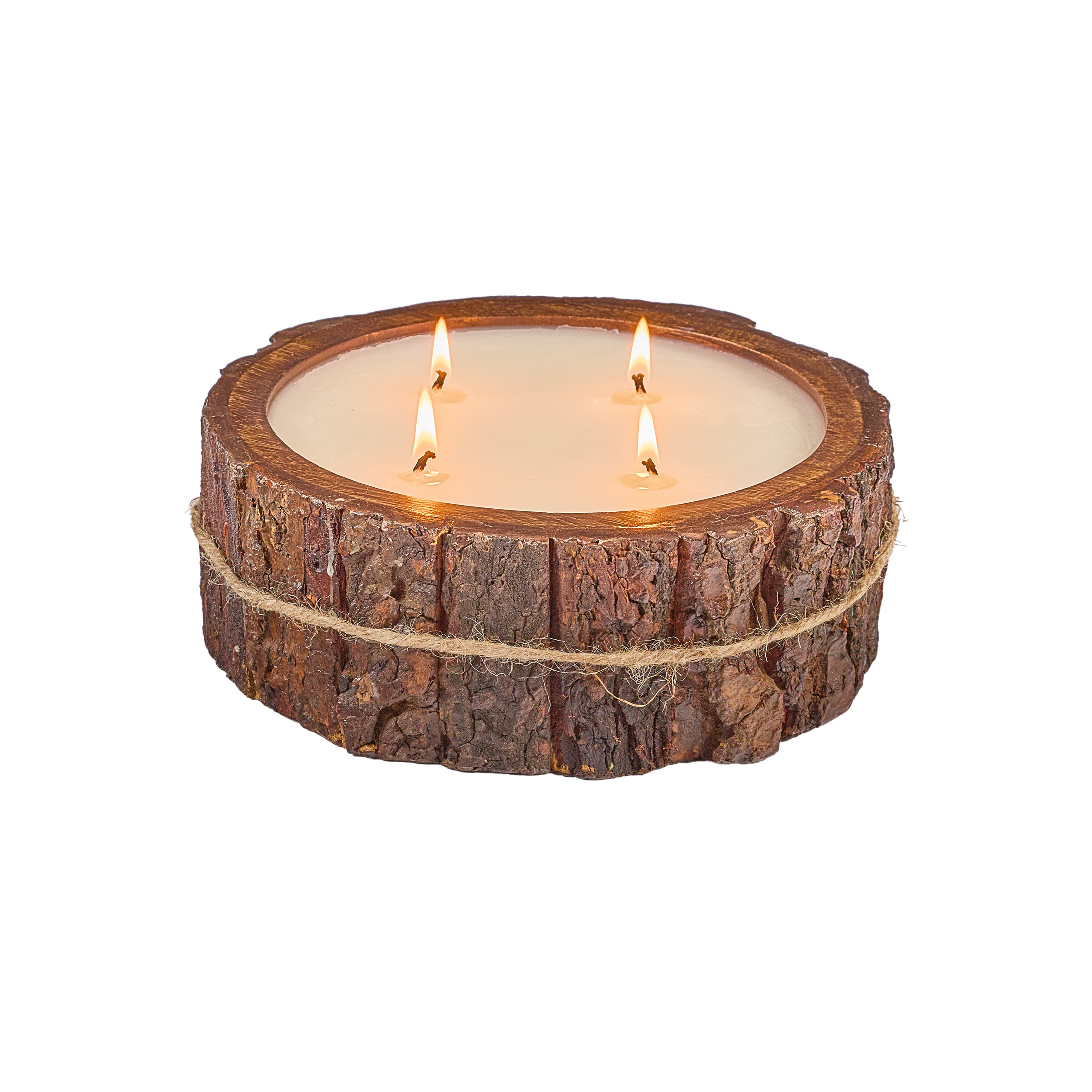 Rustic Medium Tree Bark Pot Candle